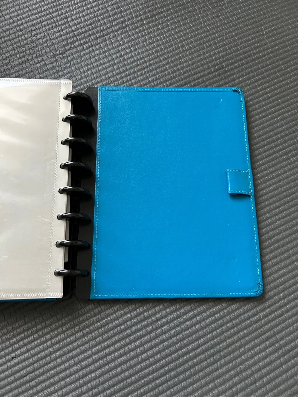 Teal Blue Disc-Bound Home Office Planner Notebook with extras